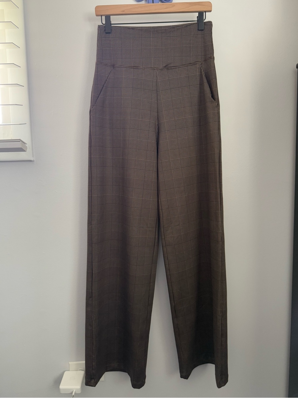Kiragrace Medium Grace Wide Leg Pants Highland Plaid Office Work Career Brown